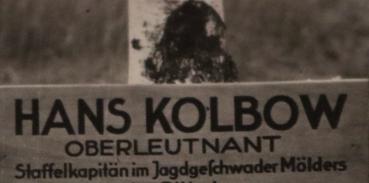 Preview: Foto Grabkreuz des Ritterkreuzträger Oberleutnant Hans Kolbow - JG Mölders